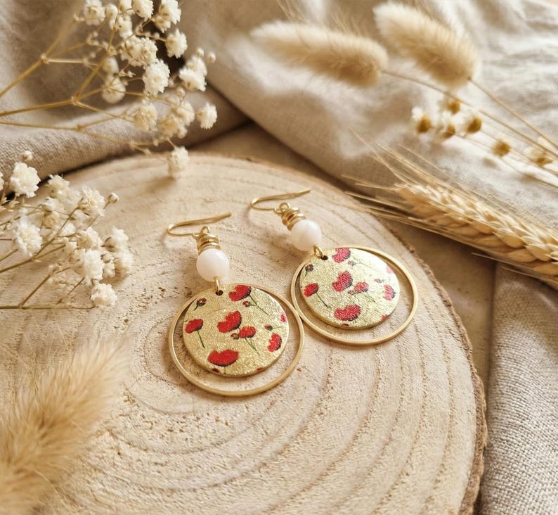 Boucles D'oreilles Clips Vintage - Or, Perle Hématite, Bijou Ancien, Occasion