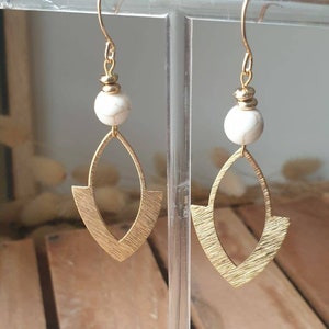 The Golden Collection, large gold effect drop earrings - Women's jewelry. Handcrafted jewelry gift