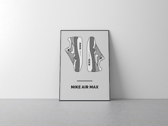 Nike Air Max 1 Trainer Sneaker Art Illustration Poster | Etsy Nike Air Max 1 Trainer Sneaker Art Illustration Poster | Etsy