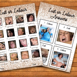 Baby Shower Game - Lust or Labour - Printable PDF - Print at Home