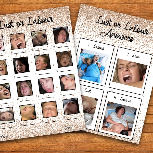 Baby Shower Game - Lust or Labour - Printable PDF - Print at Home