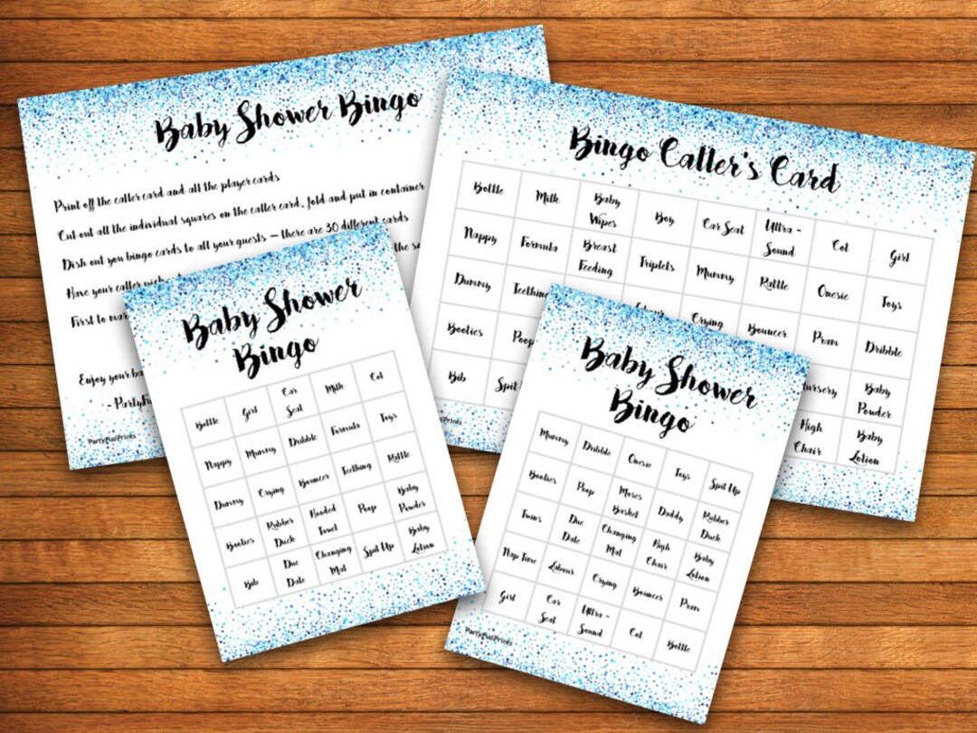 Baby Shower Bingo Game Printable PDF Print at Home 30 Players - Etsy