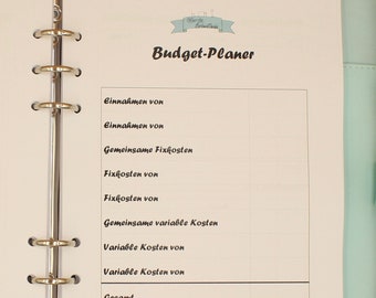 Partner Budget Planner Inserts A5 V2 | German | undated | Ring Binder Calendar Filofax Paycheck Planner Finance Budget Book Templates 2023