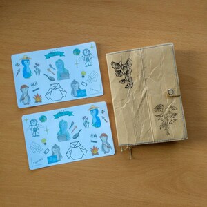 2 fogli adesivi Penguin's Adventure | Campeggio / Piante / Giardinaggio / Astronauta / Cucina / Origami / Diario / Busta paga / Home Office