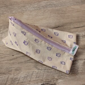 XL pencil case with owls in lilac / case / sloppy