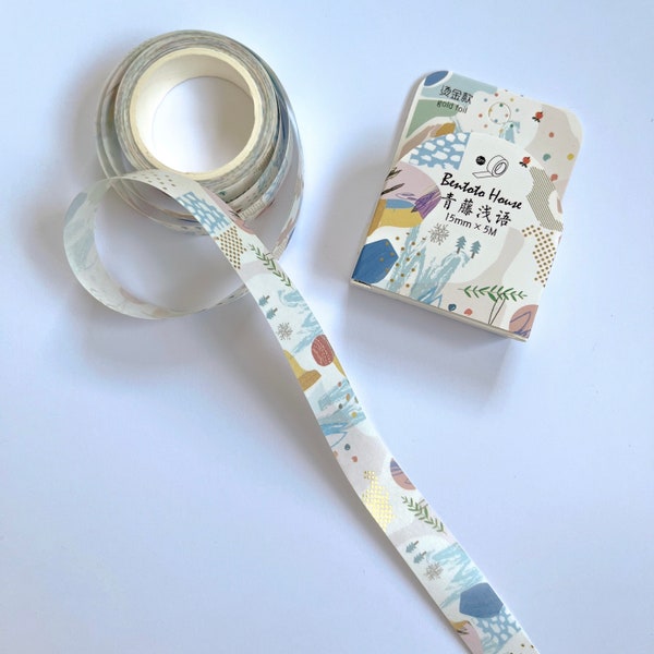 Washi Tape Samples Wild Life | Masking tape PET Tape Dschungel Pflanzen Goldfoil Luftballon