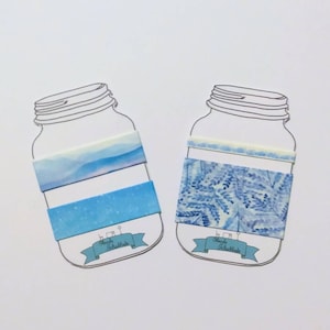 Washi Tape Monsters Set Sky | planten wolken sneeuw vlaag hemelsblauw plakboek vorst bloemen vorst avondzon