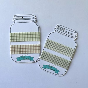 Washi Tape Sample 4er Set weiß mit buntem Grid | kariert, geometrisch, Masking Tape