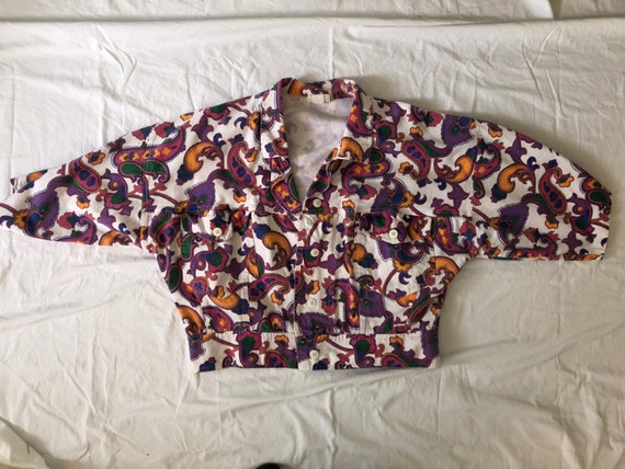 Vintage 80s paisley jacket denim