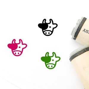 Kuh Stempel - Φ16mm/20mm/25mm Stempel - Mahlzeit Optionen Stempel - Hochzeit Menü Essen Tiere - Rind Stempel