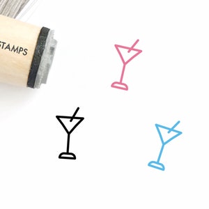 Timbro di gomma da cocktail - 20mm/25mm Rubber Stamp - Beach Stamp - Summer Stamp - Drink Stamp