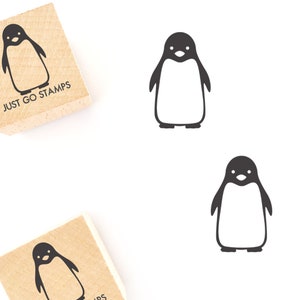 Rubberstempel pinguïn - Φ20/30/40 mm vierkante stempel - dierenstempels
