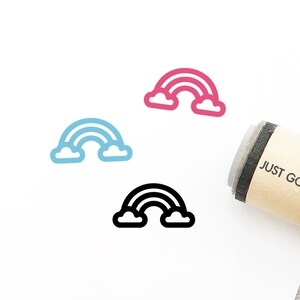 Tampon arc-en-ciel - 16 mm/20 mm/25 mm - Tampon météo - Mini tampon déco - Tampon enseignant