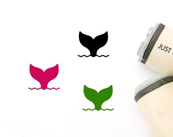 Whale Tail Rubber Stamp - Planner, Cards, Tags (16mm/20mm/25mm)