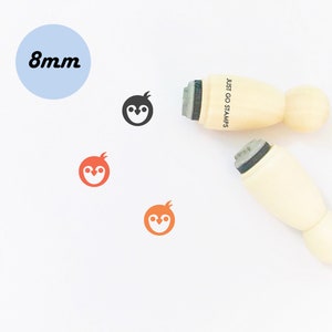 Rubberstempel pinguïn - Φ8 mm ministempel - pinguïnstempel