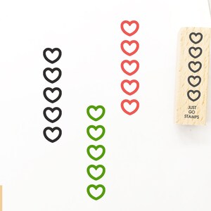 Hollow Heart Stripe Rubber Stamp - Φ10 x 45mm Mini Stamp - Decorative Stamp - Checklist Stamps - Planner Stamp - Bullet Journal Stamp
