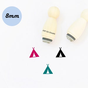 Carimbo de borracha para árvore de acampamento - Mini carimbo de Φ8 mm - Carimbo para barraca - Carimbo para planejador - Carimbo de verão