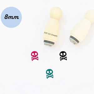 Skull Rubber Stamp - Φ8mm Mini Stamp - Planner Stamp