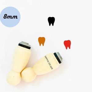 Carimbo de borracha para dente - Mini carimbo Φ8mm - Carimbo para dentista