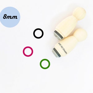 Tampon rond - Mini tampon 8 mm - Contour en forme de cercle