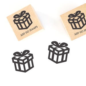 Gift Rubber Stamp - Φ20/30/40mm Square Stamp - Gift Box Stamps - Unieke Gift Stamp