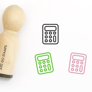 Taschenrechner-Stempel - 16mm/20mm/25mm Stempel - Schule Stempel - Mathematik Stempel - Mathe-Stempel