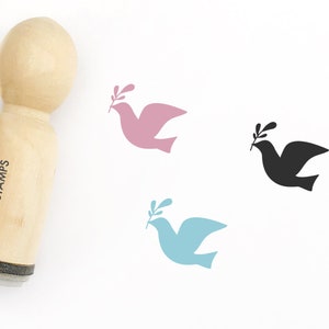 Timbre en caoutchouc Peace Dove - Φ16mm/20mm/25mm Tampon en caoutchouc - Timbre d’oiseau de paix - Timbre d’oiseau - Timbre de planificateur