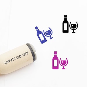 Rubberstempel wijn: 16 mm/20 mm/25 mm rubberstempel - feeststempel