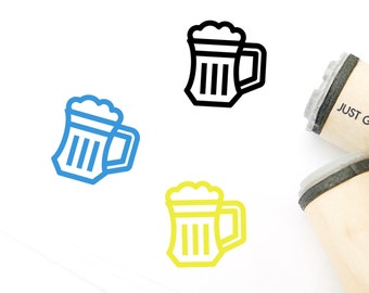 Beer Rubber Stamp - Φ16mm/20mm/25mm Rubber Stamp - Beer Mug Stamp - Summer Stamp