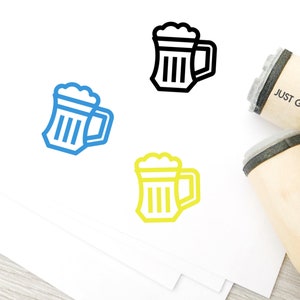 Francobollo di gomma di birra - 20mm/20mm/25mm Rubber Stamp - Timbro tazza di birra - Timbro estivo