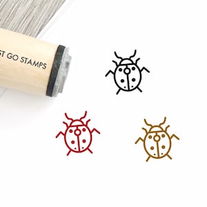 Tampon en caoutchouc coccinelle - Φ16mm/20mm/25mm Tampon en caoutchouc - Timbre animal - Timbre coccinelle mignon - Timbre de planificateur