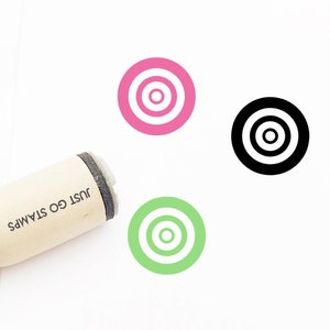 Doel Rubber Stamp - Φ16mm/20mm/25mm Rubber Stamp - Circle Rubber Stamp - Concentric Circles Stamp - Bullet Journal Stamp