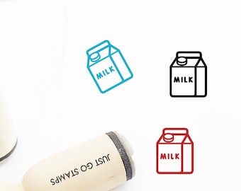Milk Box Rubber Stamp - Φ16mm/20mm/25mm Rubber Stamp - Milk Stamp - Pot Stamp