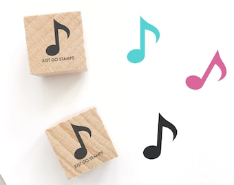 Eighth Note Rubber Stamp - Φ20/30/40mm Mini Stamp -  Music Note Rubber Stamp - Music Lover Stamp