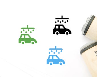 Car Wash Rubber Stamp – Planner Stamp, Car Cleaning (Φ16mm/20mm/25mm)