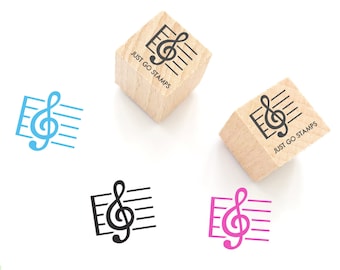 Treble Clef Rubber Stamp - Φ20/30/40mm Mini Stamp -  Music Note Rubber Stamp - Music Lover Stamp
