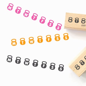 Fitness Stripe Rubber Stamp - Φ10 x 45mm Mini Stamp - Workout Track Planner Stamp - Bullet Journal Stamp -  Decorative Stamp