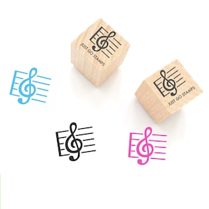 Rubberstempel solsleutel - Φ20/30/40 mm ministempel - rubberstempel muzieknoot - stempel muziekliefhebber