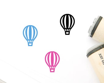 Hot Air Balloon Rubber Stamp - Travel Stamp (Φ16mm/20mm/25mm)
