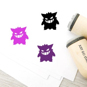 Gengar Rubber Stamp - Φ16mm/20mm/25mm Rubber Stamp - Eevee Pokemon Rubber Stamp - Handmade Pokemon Stamp