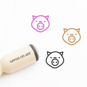 Schwein-Stempel - 16mm/20mm/25mm Stempel - Mahlzeit Optionen Stempel - Hochzeit Party Menü Essen Tiere - Schweinefleisch Stempel