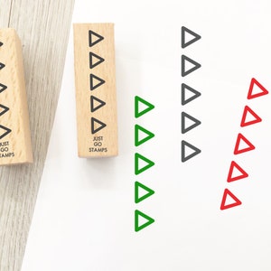 Hollow Triangle Stripe Rubber Stamp - Φ10 x 45mm Mini Stamp - Decorative Stamp - Checklist Stamps - Planner Stamp - Bullet Journal Stamp