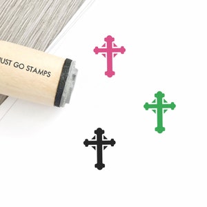 Tampon croix chrétienne - 16 mm/20 mm/25 mm - Tampon église - Tampon biblique
