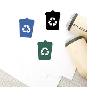 Recycling-Müll-Stempel - 16mm/20mm/25mm Stempel - Papierkorb Stempel - Reinigung Stempel
