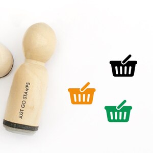 Tampon en caoutchouc panier d’achat - Φ16mm/20mm/25mm Tampon en caoutchouc - Timbre d’épicerie - Timbre de supermarché