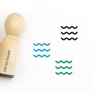 Wave Rubber Stamp - Φ16mm/20mm/25mm Rubber Stamp - Ocean Stamp - Water Stamp