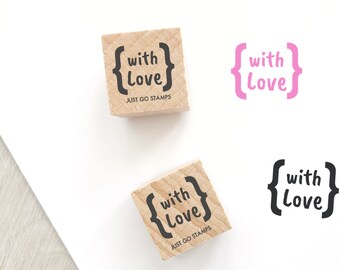 With Love Rubber Stamp - Φ20/30/40mm Mini Stamp - Word Stamp