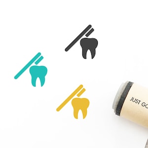 Carimbo de borracha para escovar os dentes - Carimbo de borracha Φ16mm/20mm/25mm - Carimbo para cuidados dentários