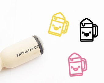 Beer Rubber Stamp - Φ16mm/20mm/25mm Rubber Stamp - Beer Bottle Stamp - Summer Stamp
