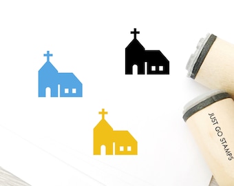 Church Rubber Stamp - Planner, Card Making, Scrapbooking (Φ16mm/20mm/25mm)